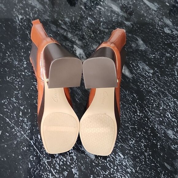 BRAND NEW CIRCUS BY SAM EDELMAN WOMEN'S BROWN  PATENT BLOCK HEEL ANKLE B… G1 - Picture 13 of 15